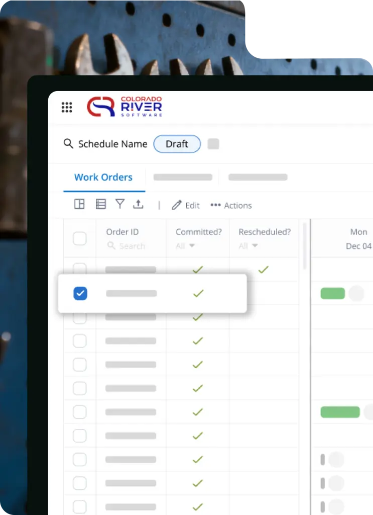 A maintenance software on screen