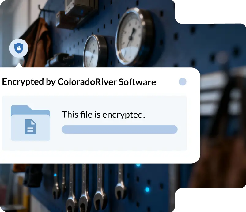Maintenance integration that shows security and file encryption
